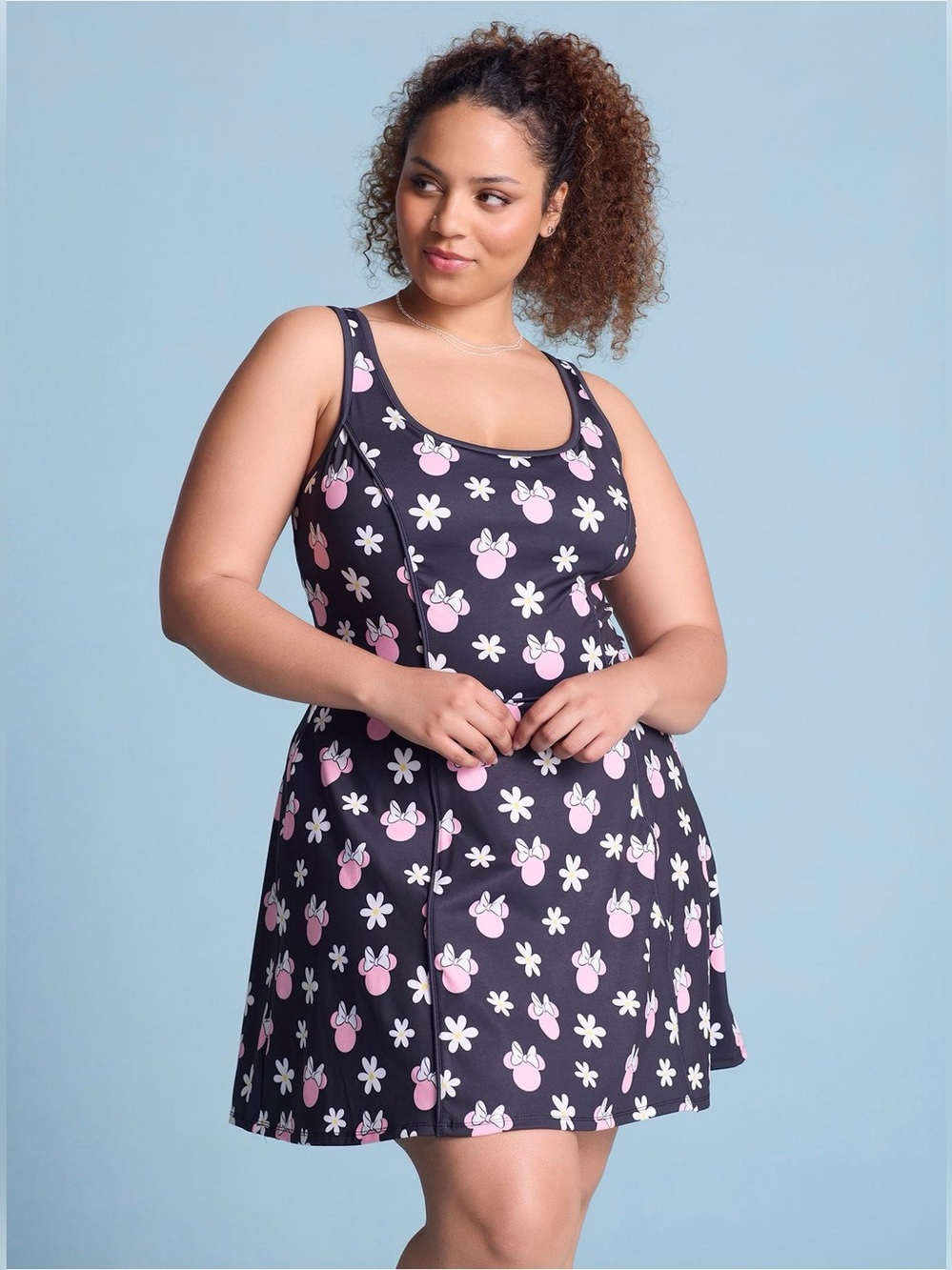 NWT Plus Size Disney Minnie Mouse Floral Allover Print Active Dress Sz 5X